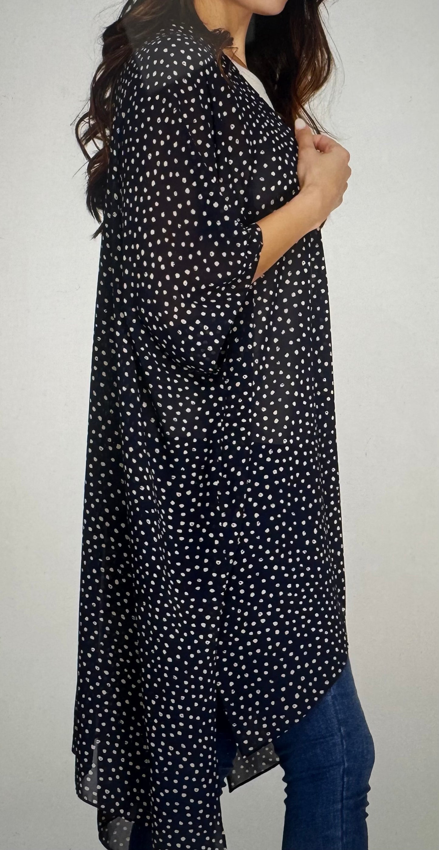 Navy Dot Kimono