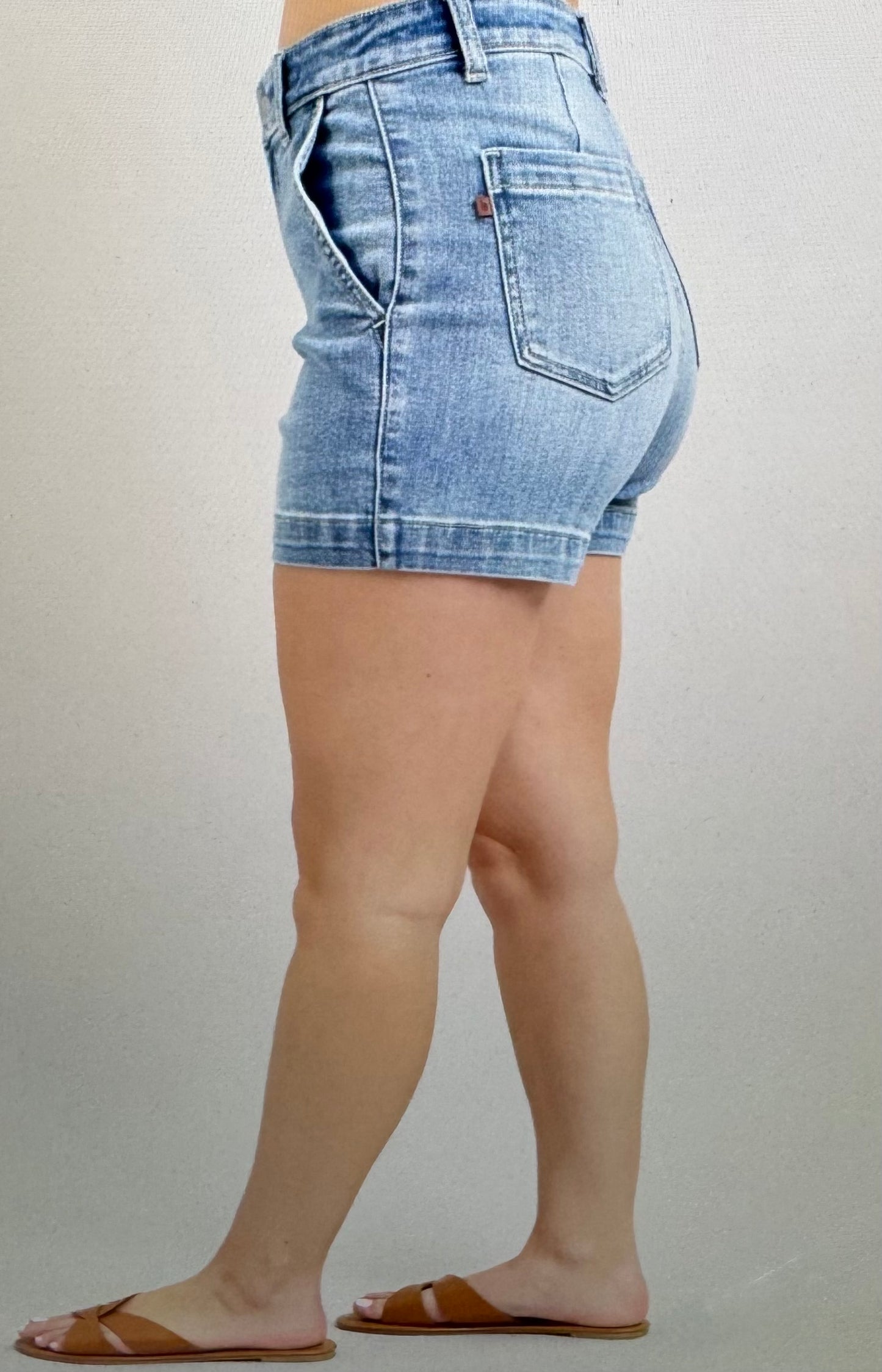 Judy Blue High Rise Trouser Denim Shorts