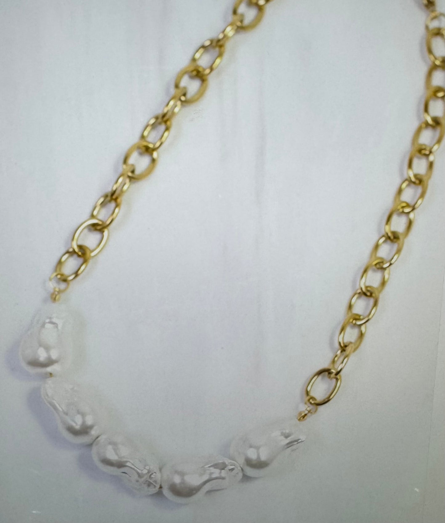 Darya Baroque Pearl Link Necklace
