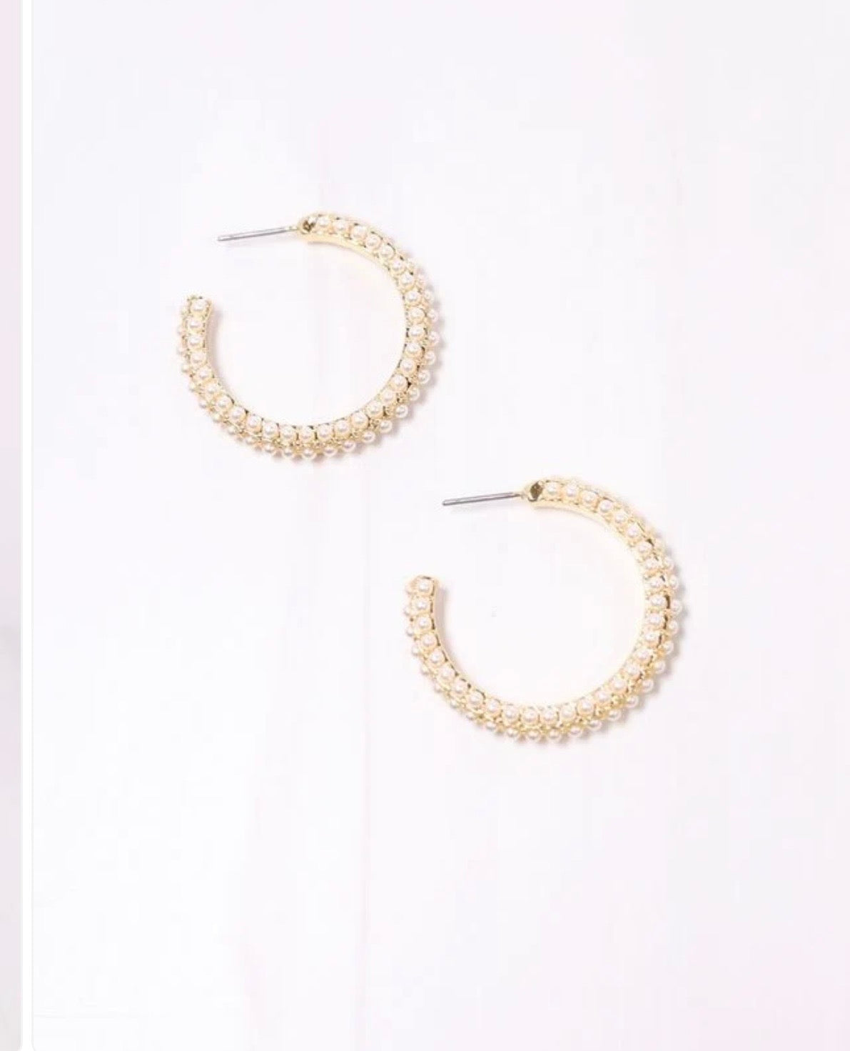Woodard Pearl Hoop Earrings