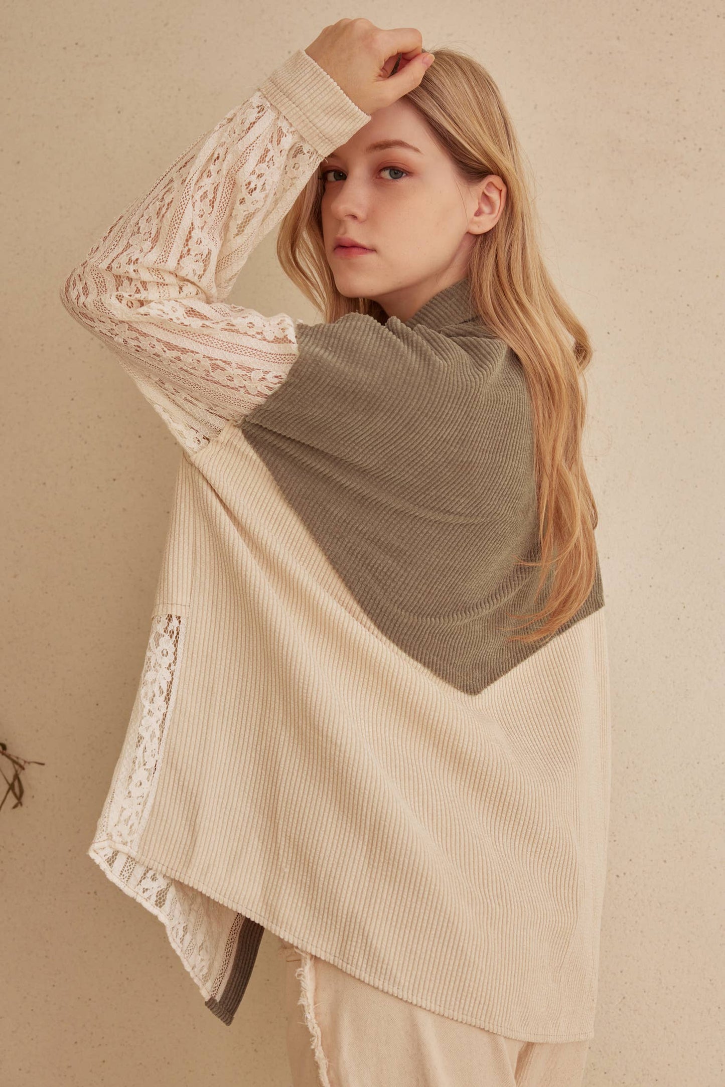 Texture Lace Long Sleeves Button Up Shirt Jacket