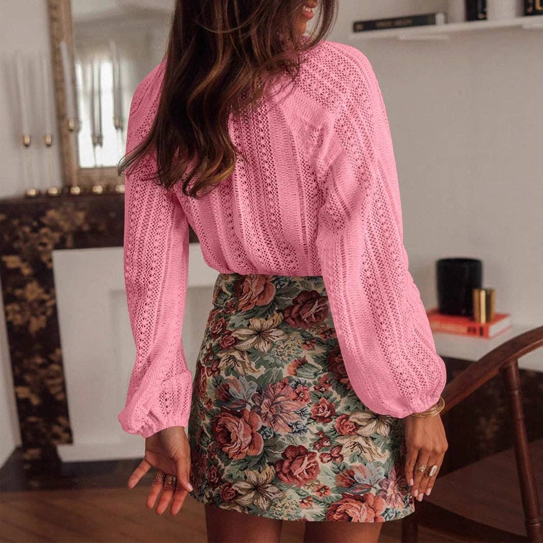 Fashion Loose Lace Long Sleeve Shirt