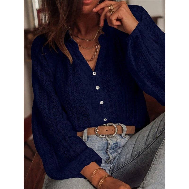 Fashion Loose Lace Long Sleeve Shirt