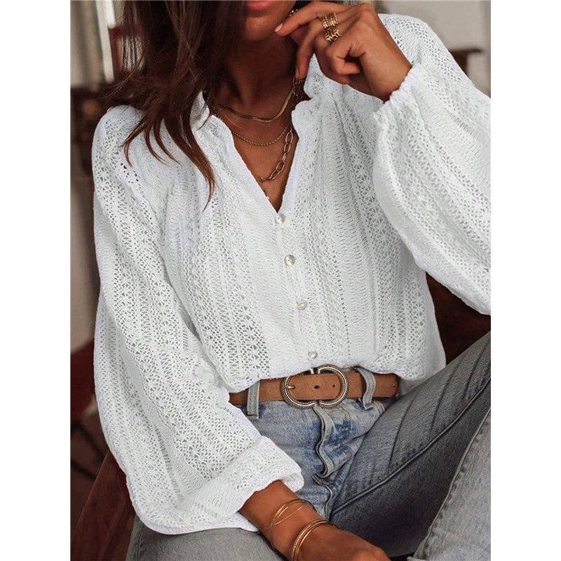 Fashion Loose Lace Long Sleeve Shirt