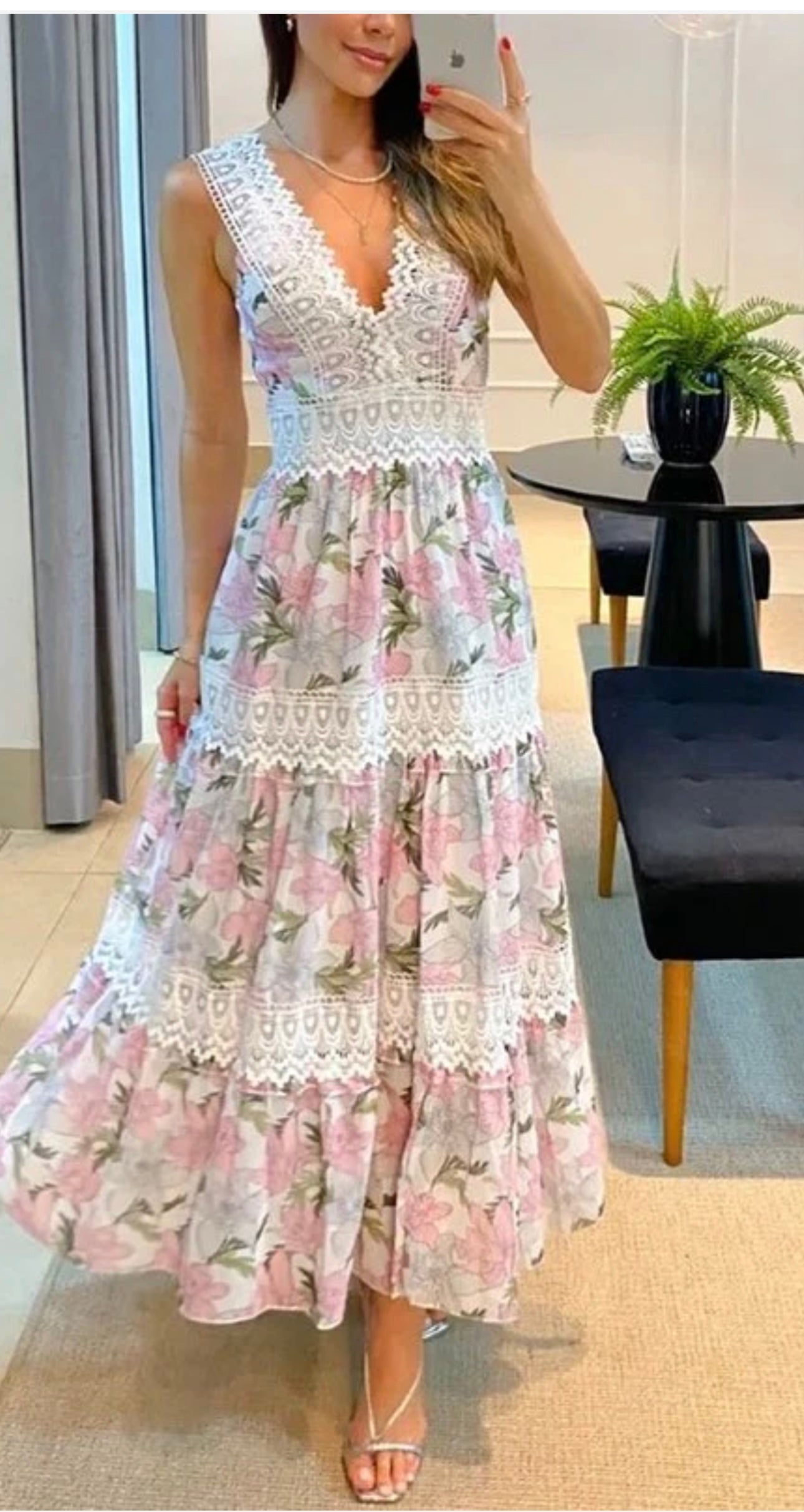 Floral Midi Sleeveless dress