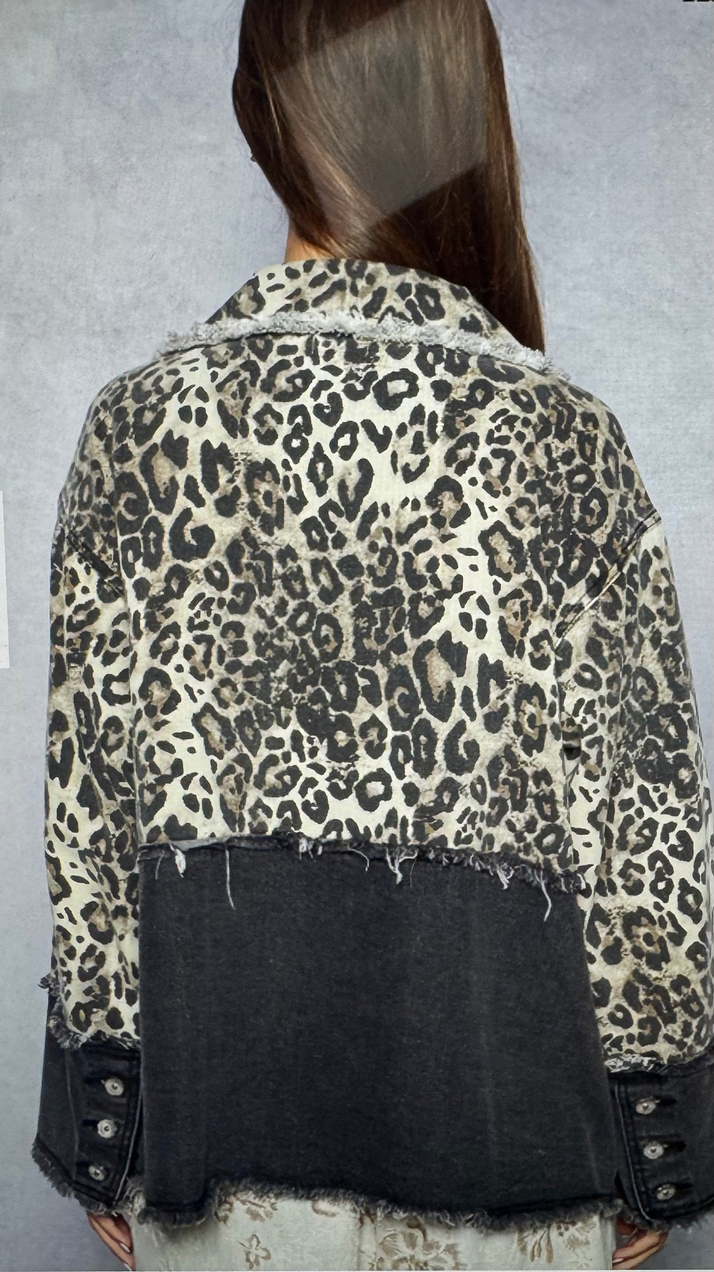 Leopard/Black POL Denim Jacket