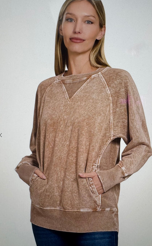 Snow Wash French Terry Pullover
