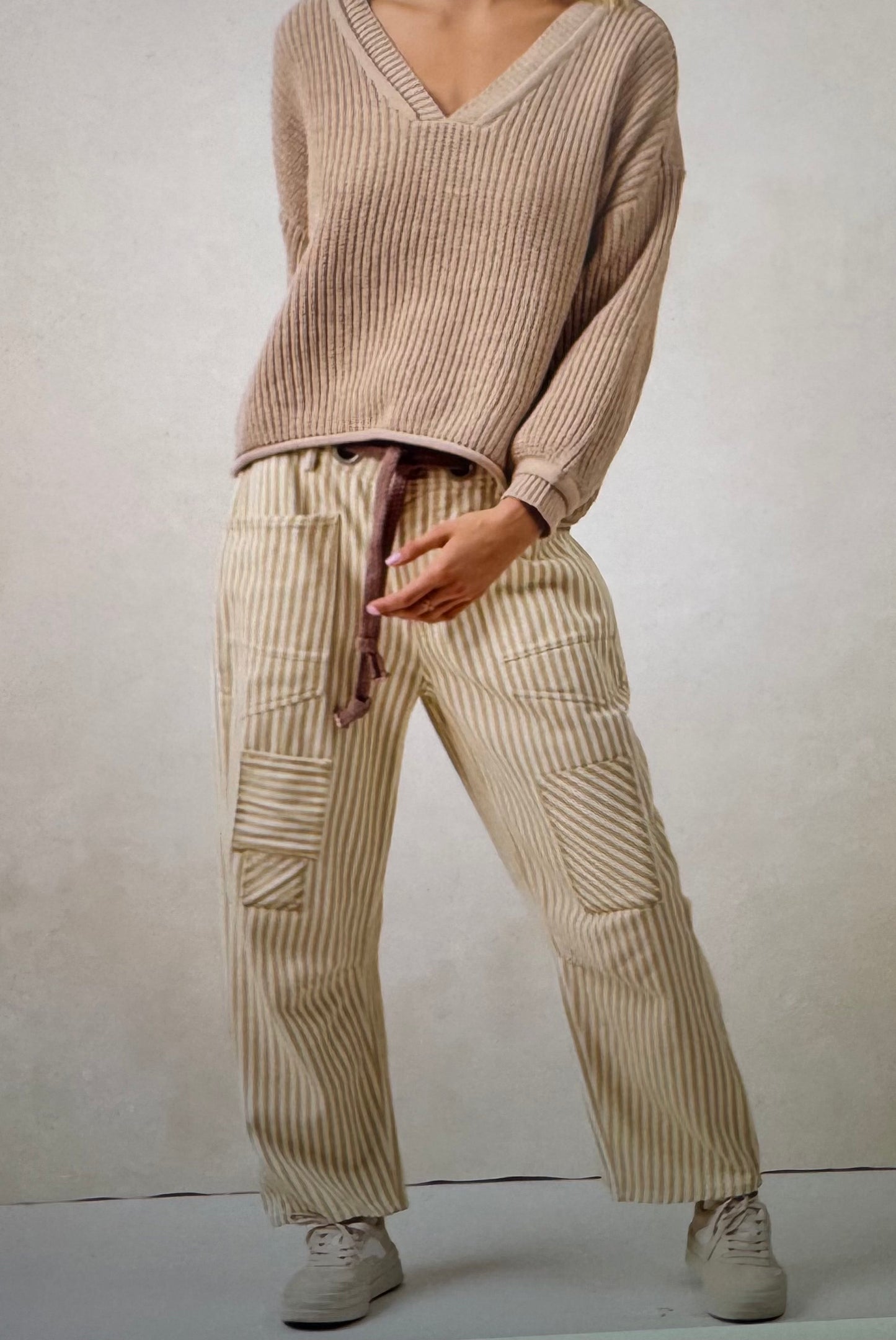 Striped Barrel Pants