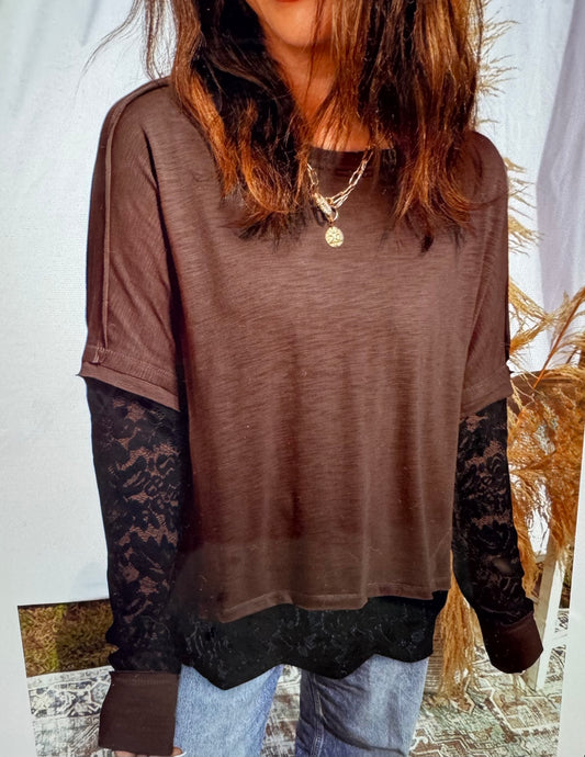 Chocolate Lace Top