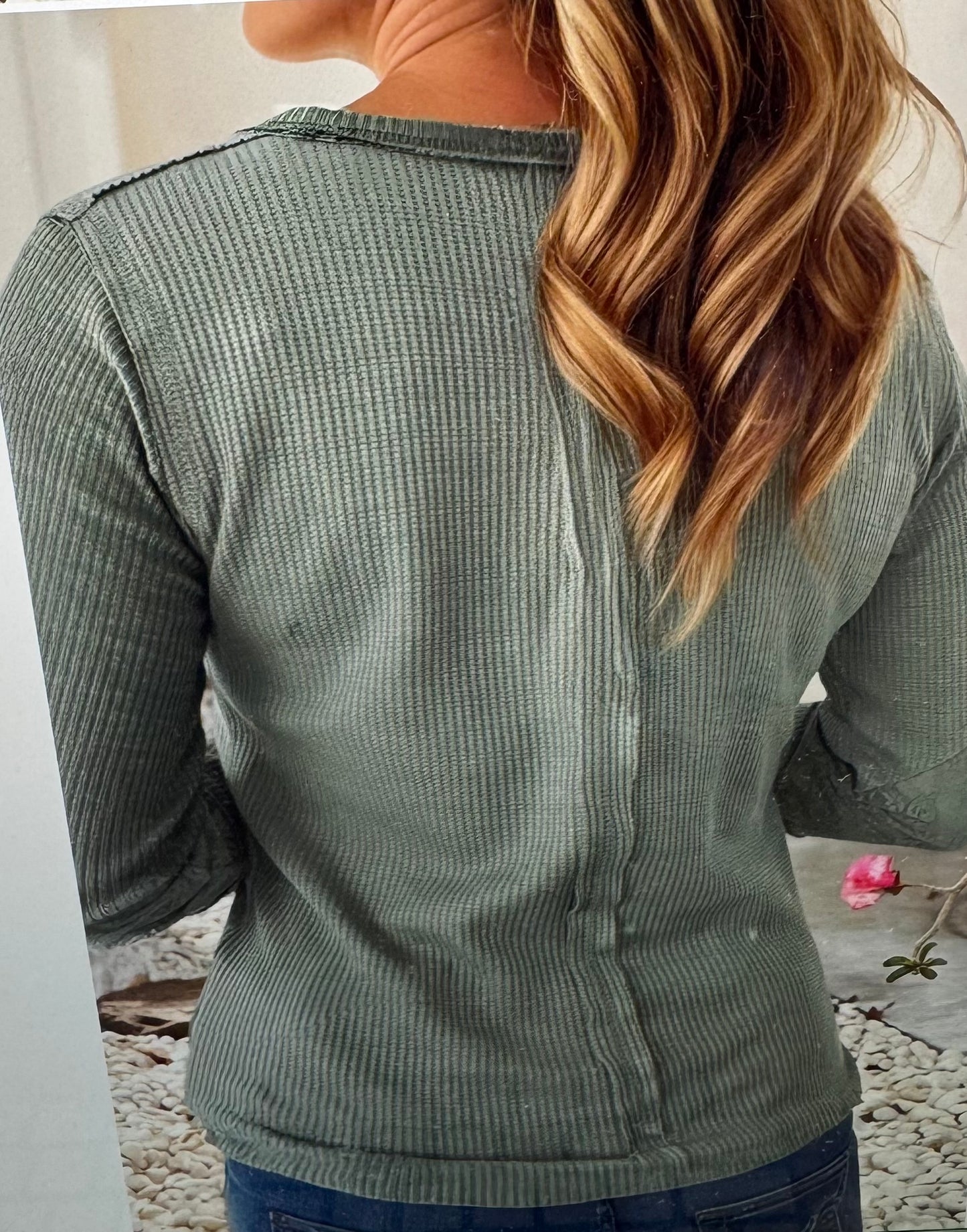 LDC Casual Solid Green Top