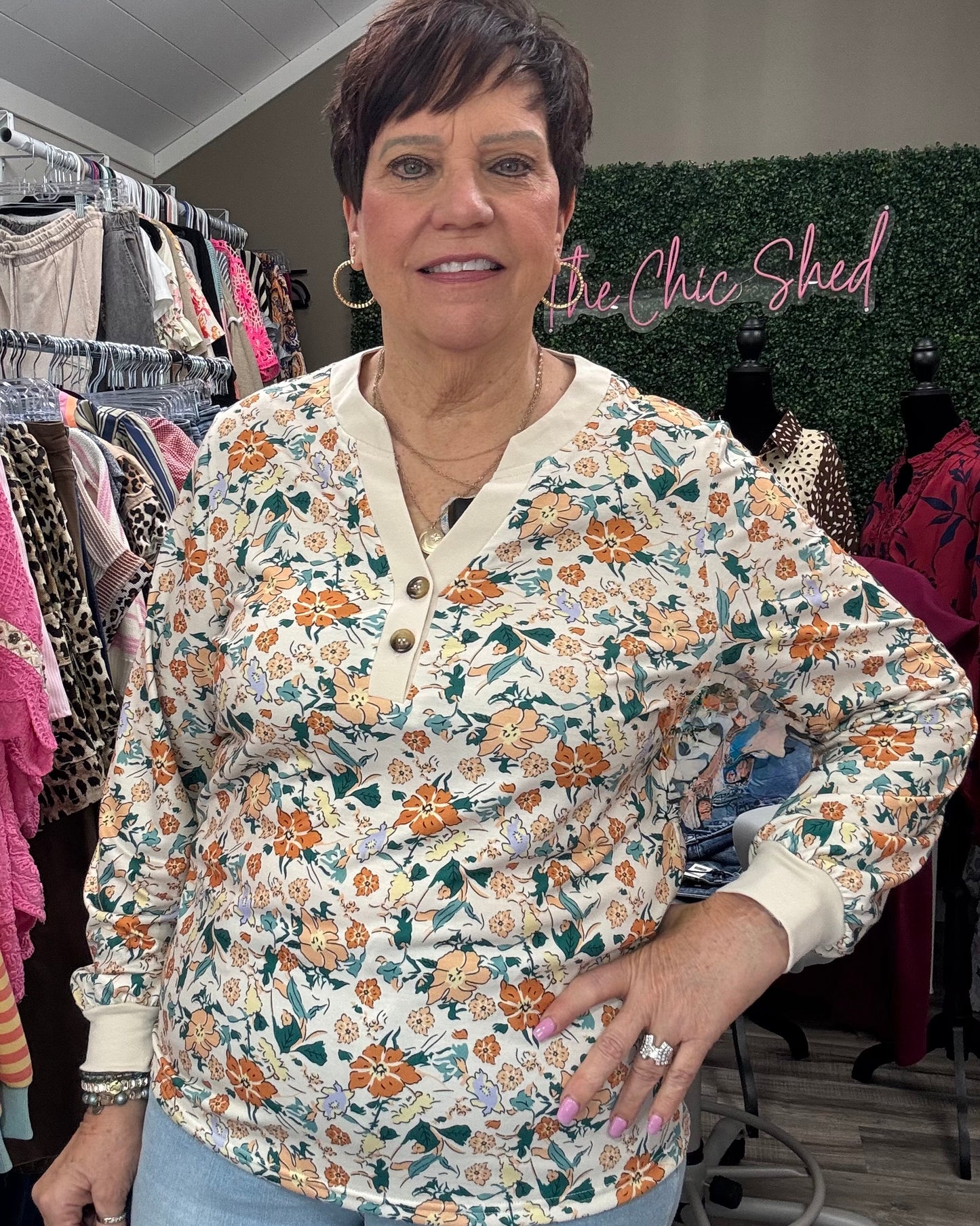 LDC Floral Print Long Sleeve T