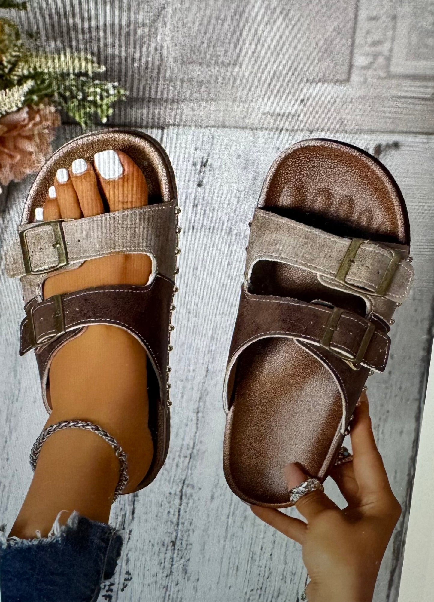 LDC Western Coffee Sandals