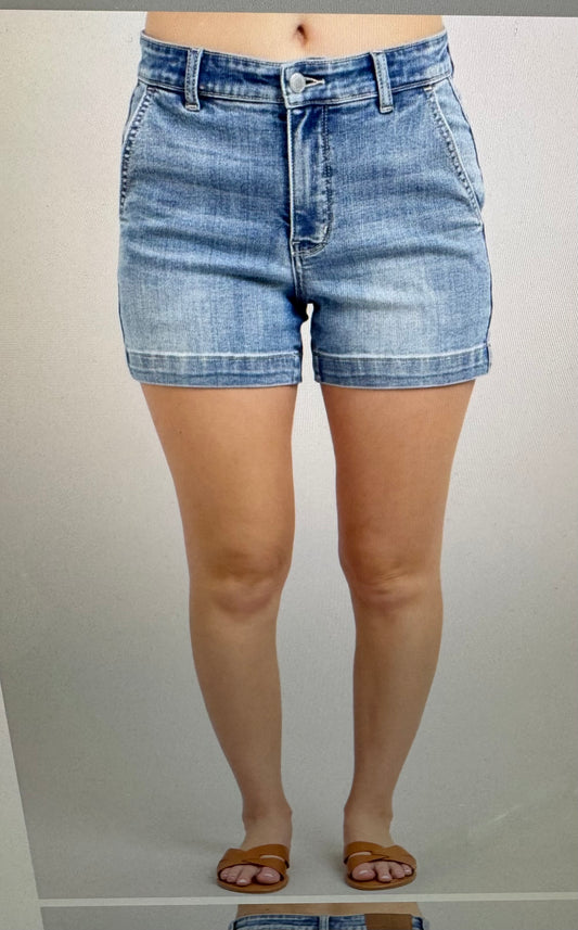Judy Blue High Rise Trouser Denim Shorts