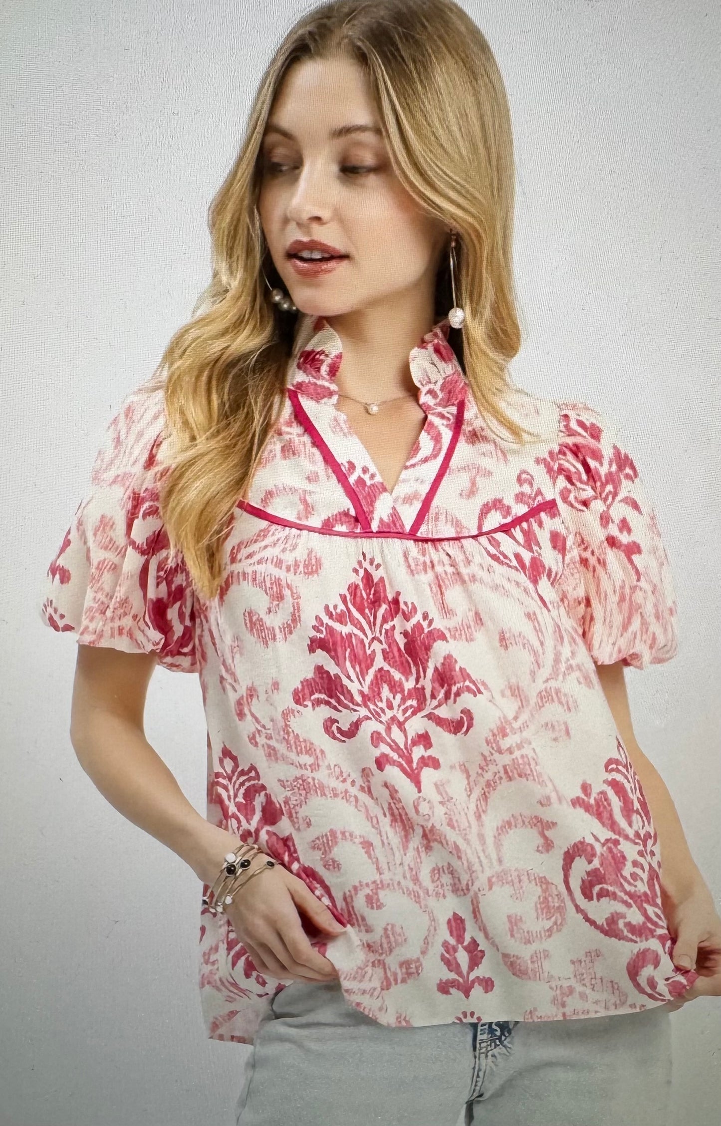 Coral Pink Umgee Top