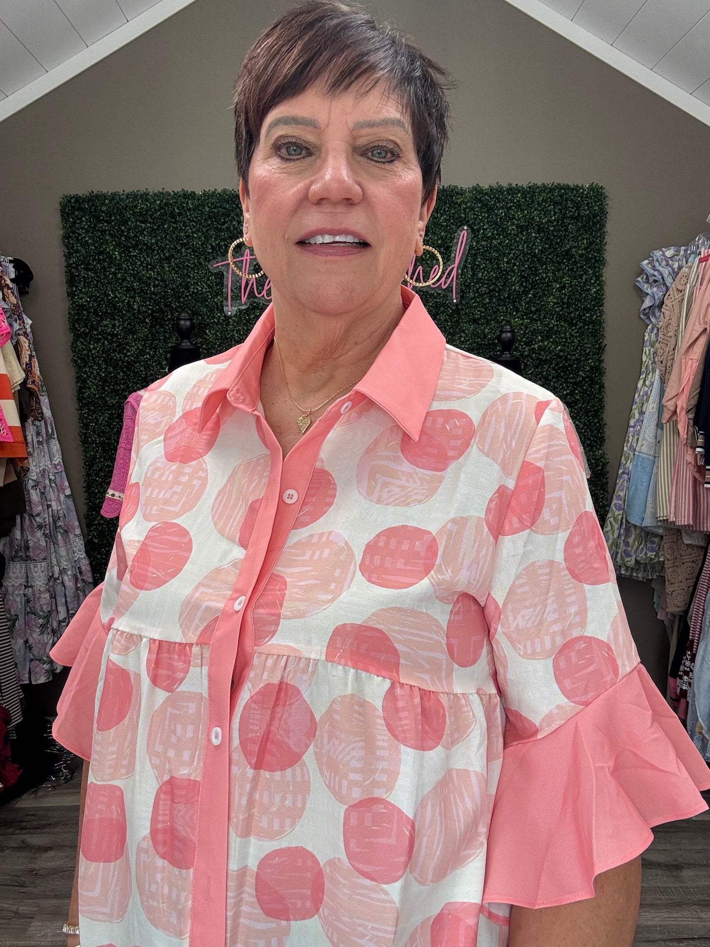 Polka Dot in Orange Top