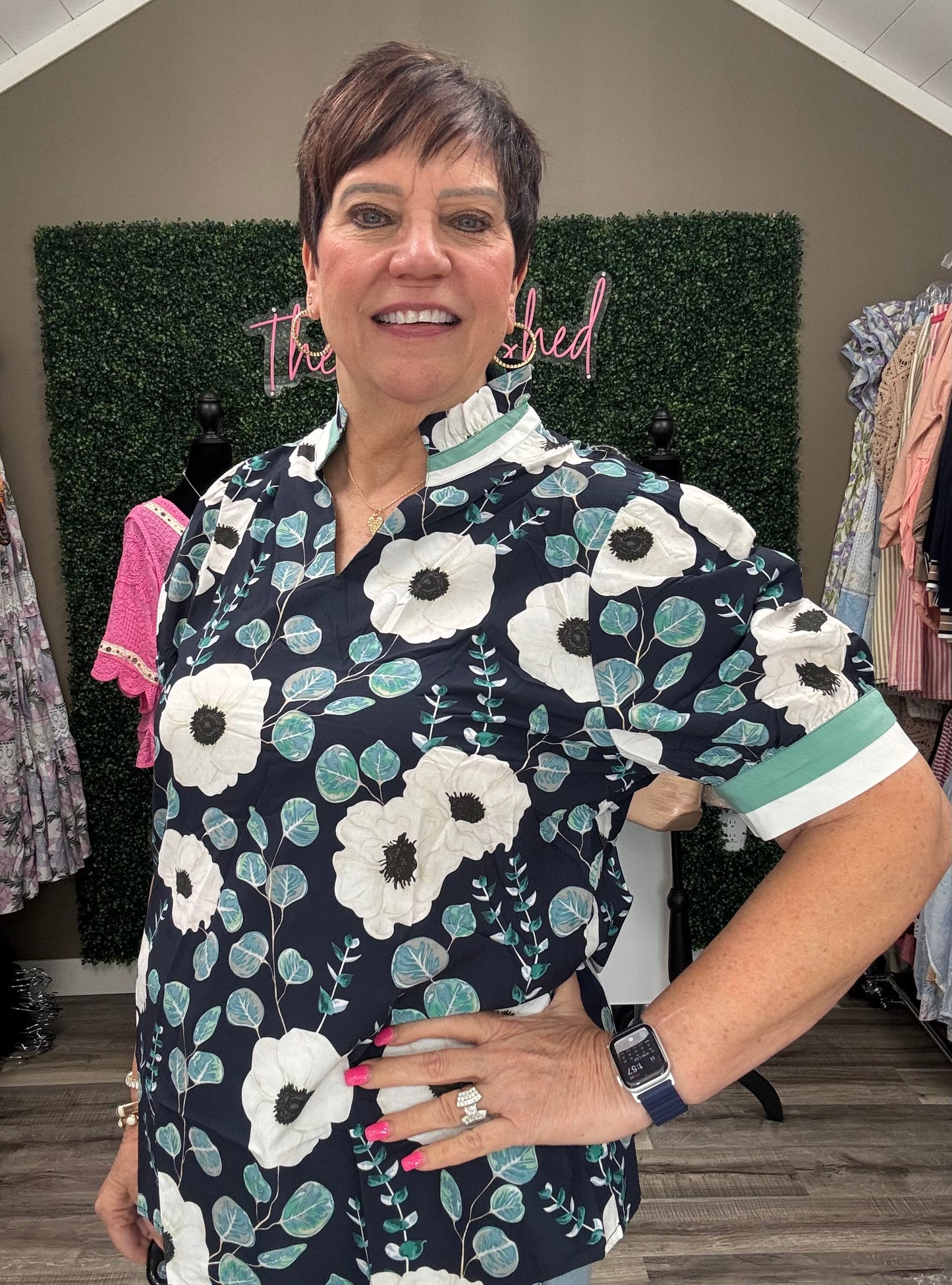 Blue Floral Top