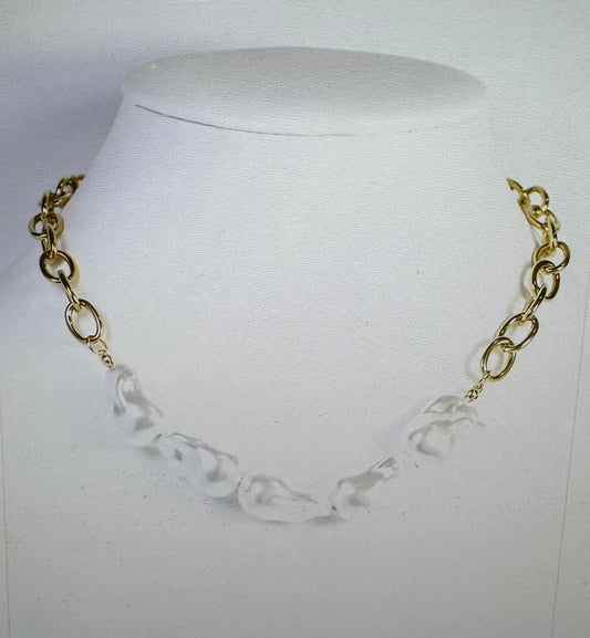 Darya Baroque Pearl Link Necklace