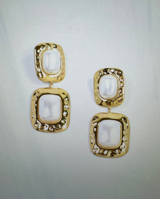 Darlyn Geometric Pearl Dangle Earrings