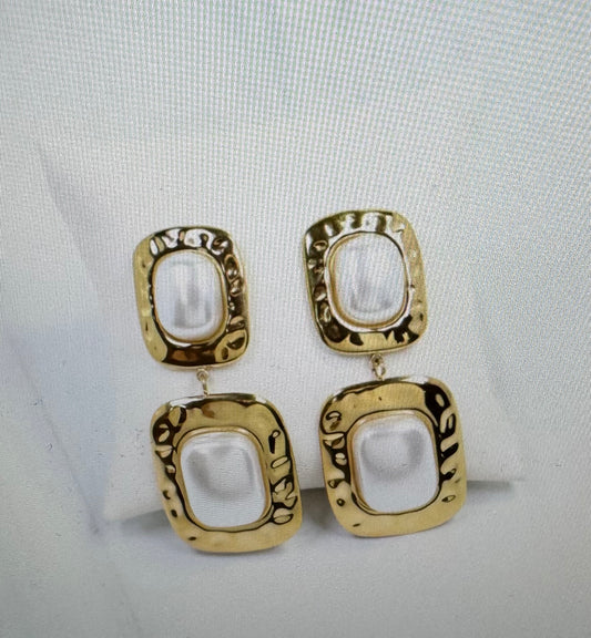 Darlyn Geometric Pearl Dangle Earrings