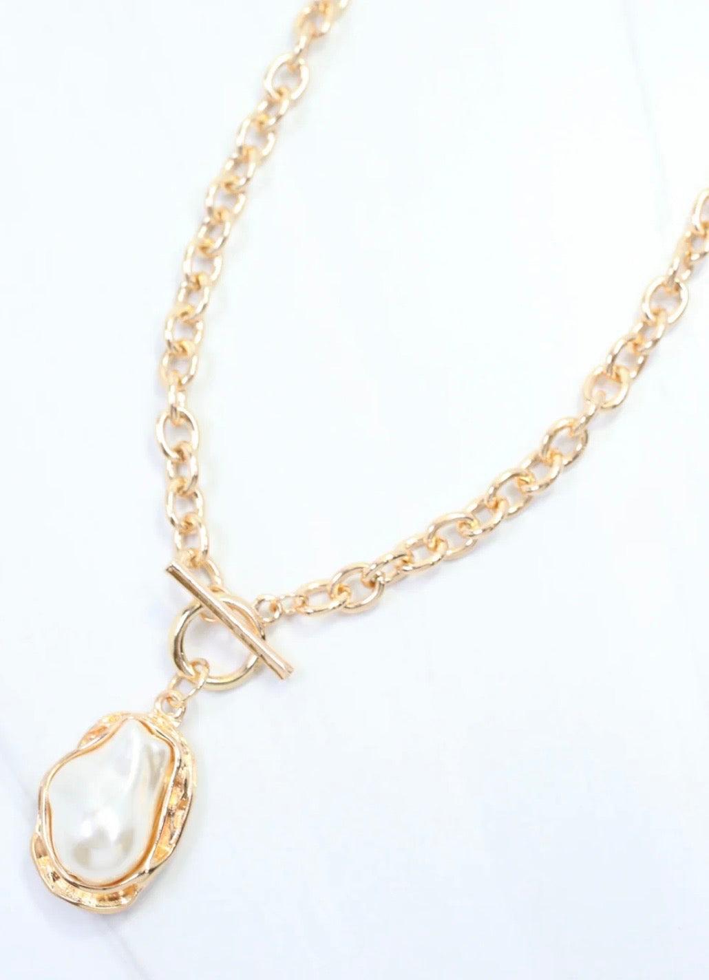 Carmela Baroque Pearl Toggle Necklace
