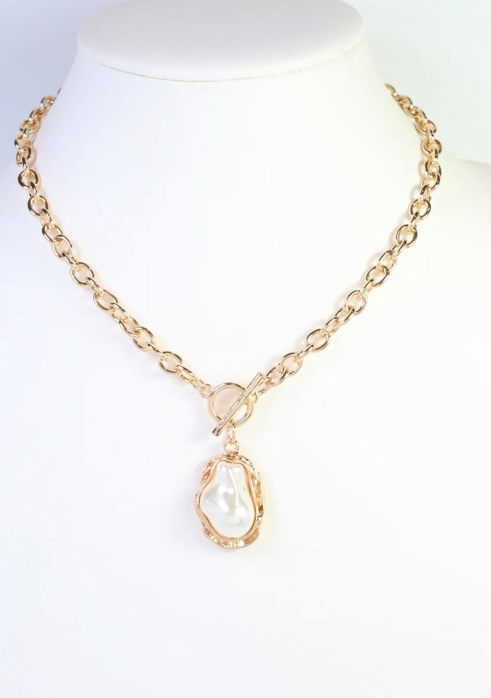 Carmela Baroque Pearl Toggle Necklace