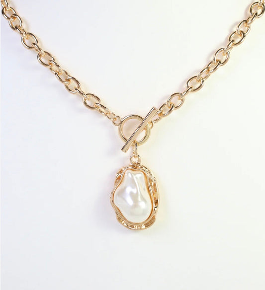 Carmela Baroque Pearl Toggle Necklace