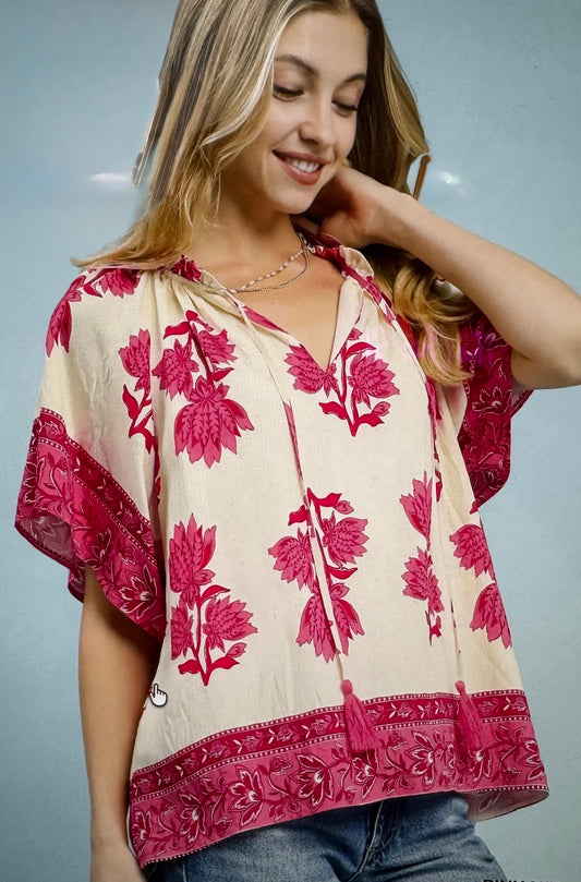 Umgee Pink Mix Top