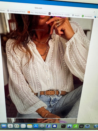 Loose Lace Long Sleeve Sweater