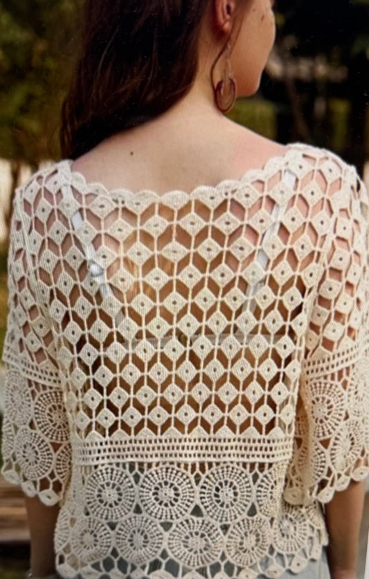 Hook Flower Hollowed Out Casual Top