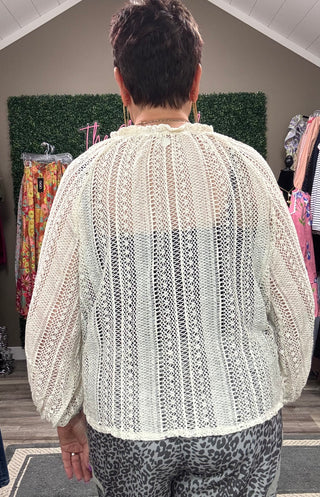 Loose Lace Long Sleeve Sweater