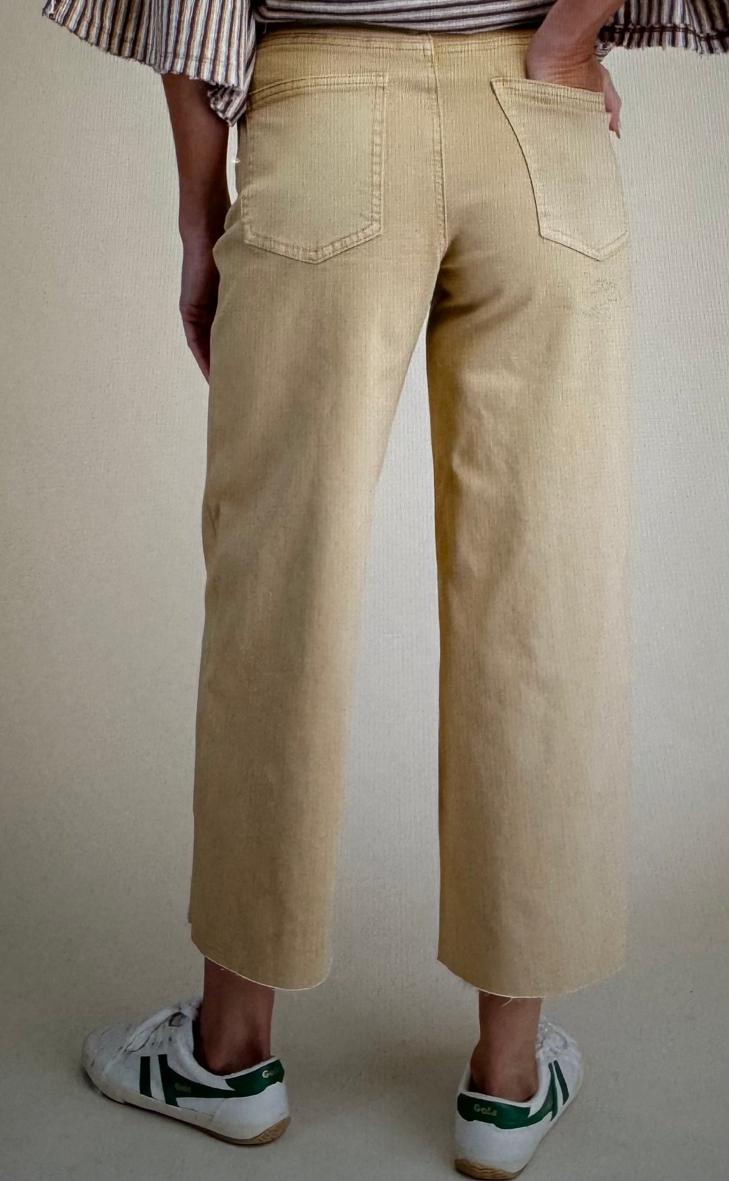 Button Front Stretch Twill Pants