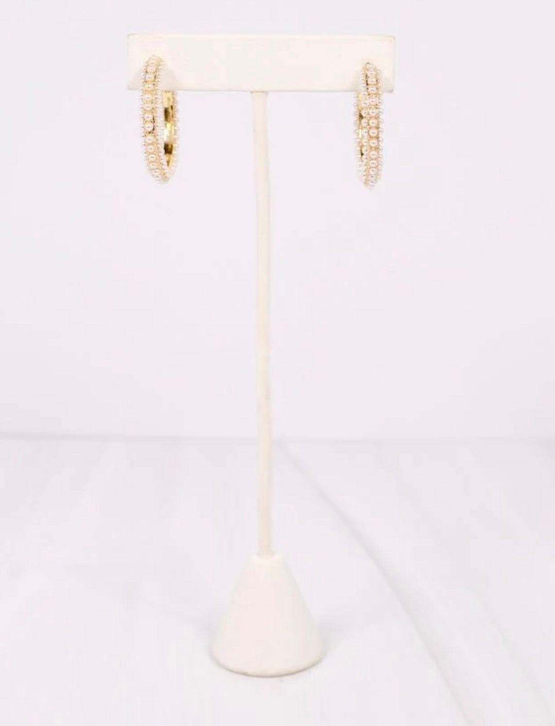Woodard Pearl Hoop Earrings