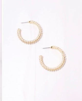 Woodard Pearl Hoop Earrings