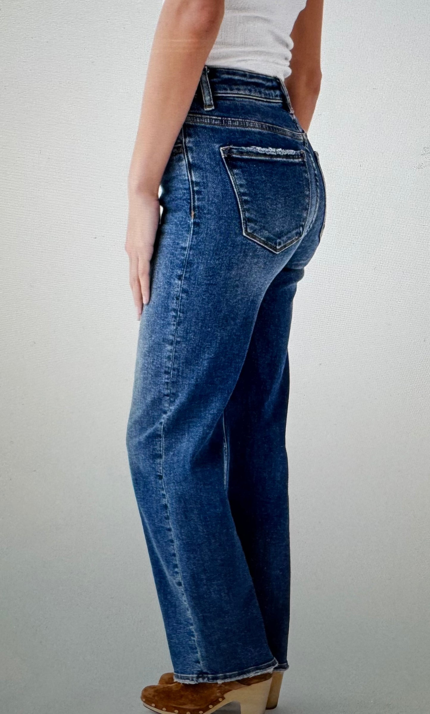 Risen High Rise Straight Jeans