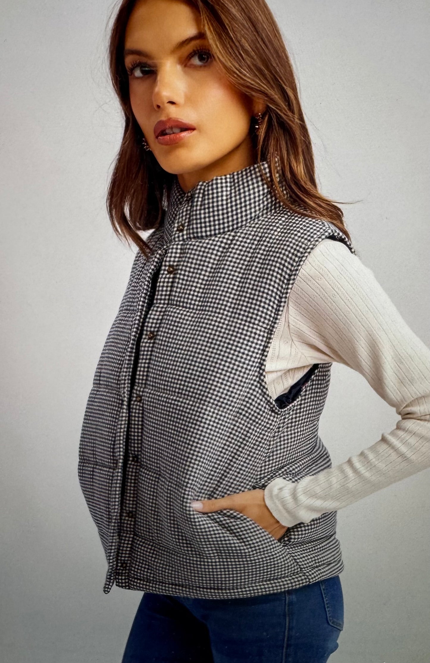 Gingham Garden Vest