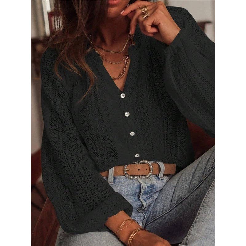 Fashion Loose Lace Long Sleeve Shirt