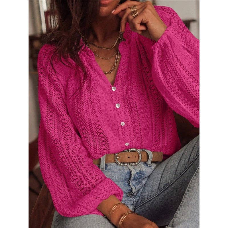 Fashion Loose Lace Long Sleeve Shirt